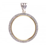 14KT GOLD DIAMOND PENDANT to fit U.S. $20 Gold Coin 2.80 cts. (coin excluded)